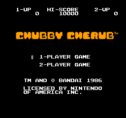 Chubby Cherub title screen for NES